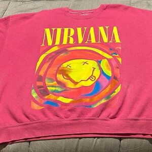 NIRVANA Vibrant Pink Graphic Sweatshirt